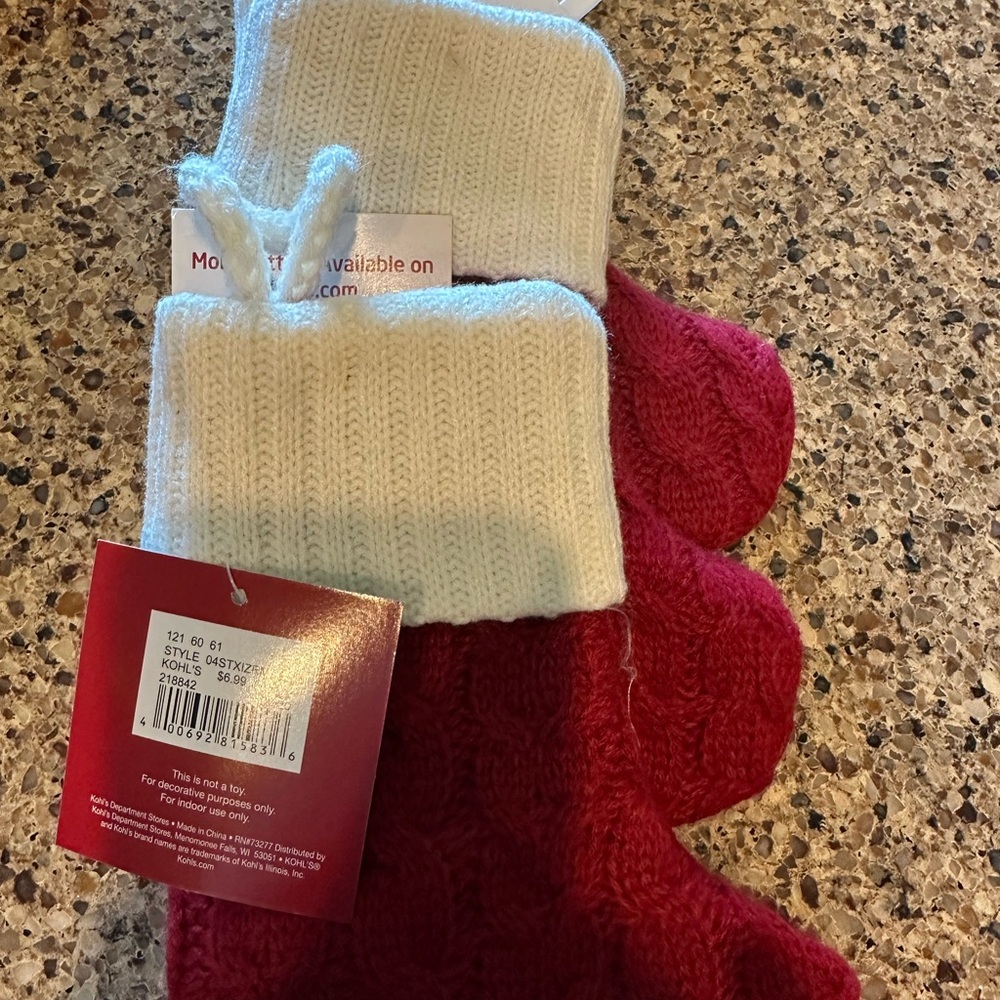 St. Nicholas Square Red and White Christmas Stocking